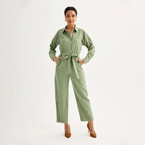 FINAL LIST - XL Women’s Nine West Long Sleeve Utility Jumpsuit: Camden Green